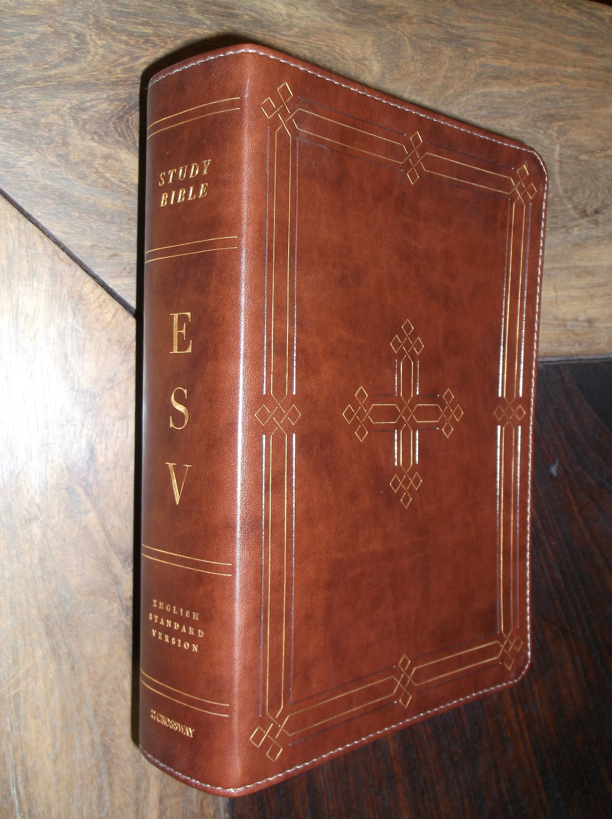 ESV Study Bible (TruTone, Brown, Engraved Cross Design) - ESV Bibles by Crossway