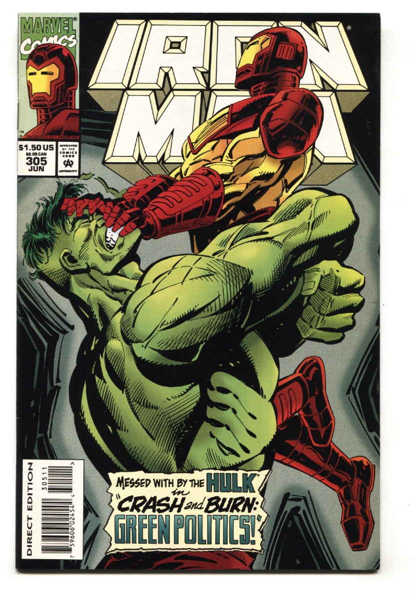 IRON MAN #305 1994 comic book HULK BUSTER ARMOR--AVENGERS 2 VF+: (1994)  Comic | DTA Collectibles, image size:833x1200