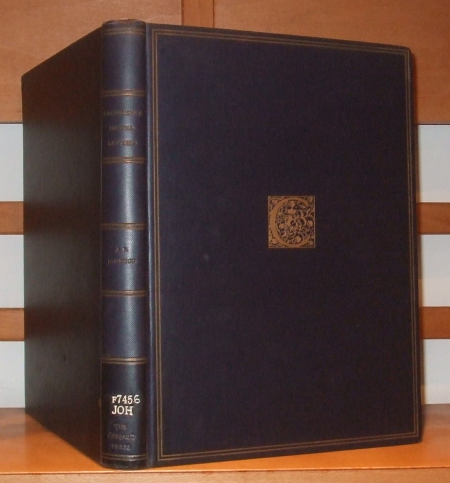 Decorative Initial Letters Collected and Arranged with an Introduction By A. F. Johnson Johnson A. F. [Very Good]