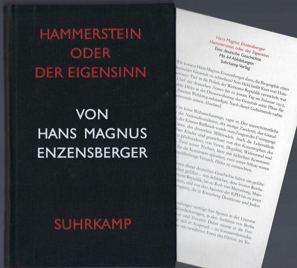 Hammerstein oder der Eigensinn. Eine deutsche Geschichte - Enzensberger, Hans Magnus