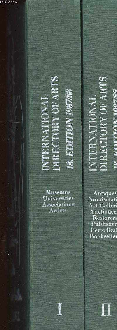International directory of arts. 18. Edition 1987/1988. Volumes 1 + 2 (Collection 