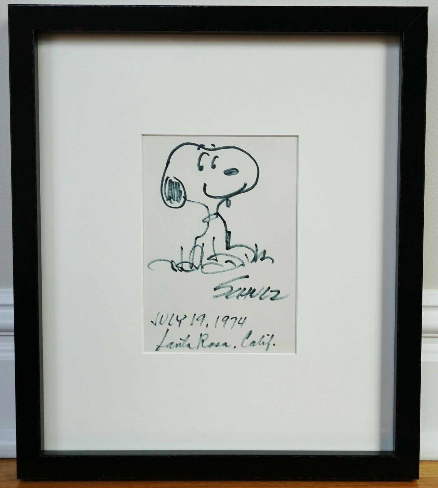 CHARLES SCHULZ SIGNED ORIGINAL DRAWING OF SNOOPY ~ WITH... | Barnebys