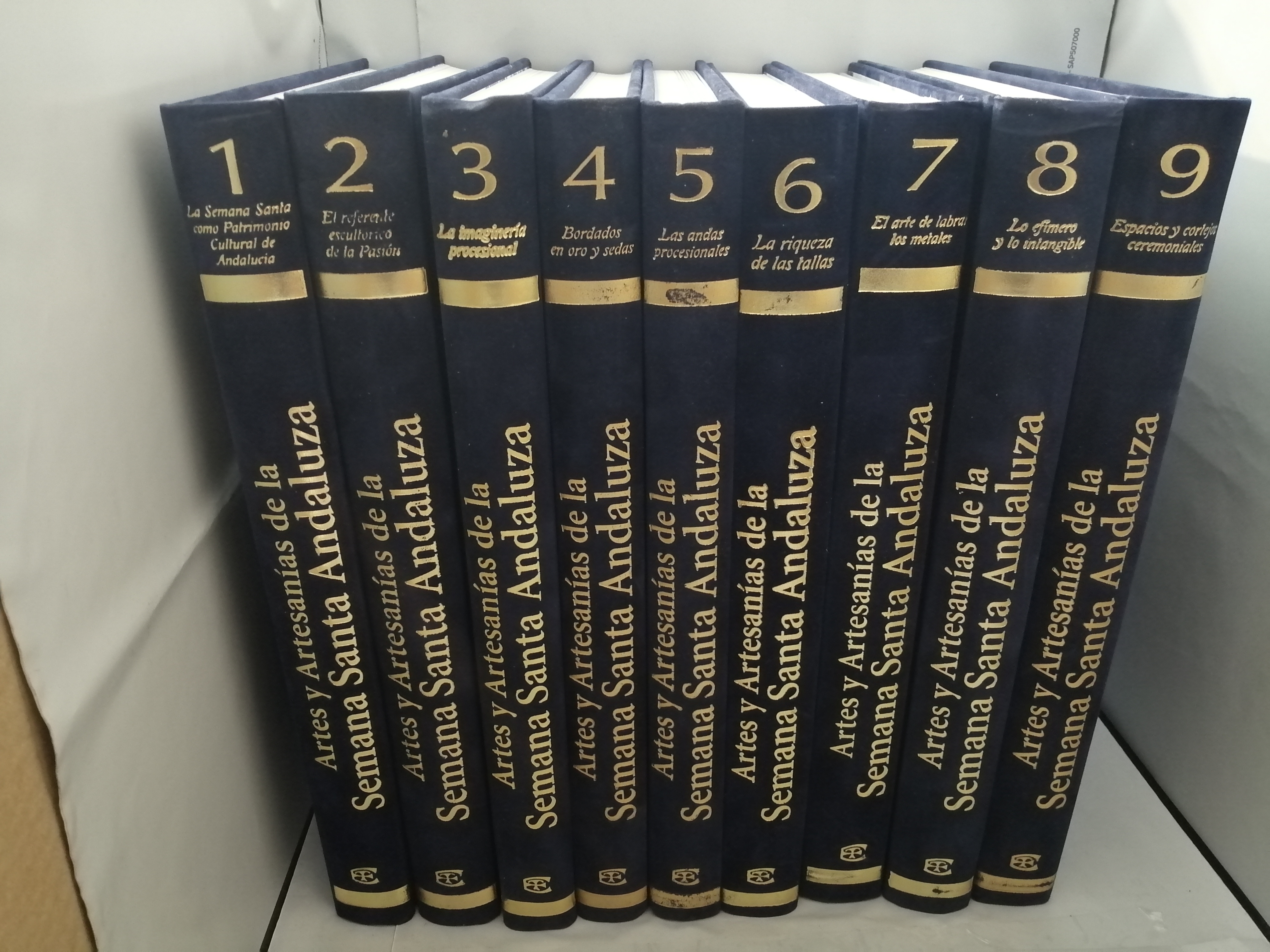 ARTES Y ARTESANÍAS DE LA SEMANA SANTA ANDALUZA Tomos I a IX (Obra completa en 9 volúmenes, SIN SOBRECUBIERTA) - VVAA. Esther Fernández de Paz (dir.)