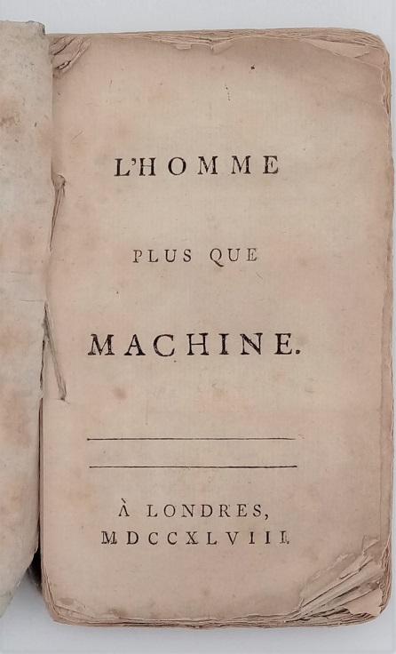 L'homme plus que machine. - [LUZAC, Elie, attributed].