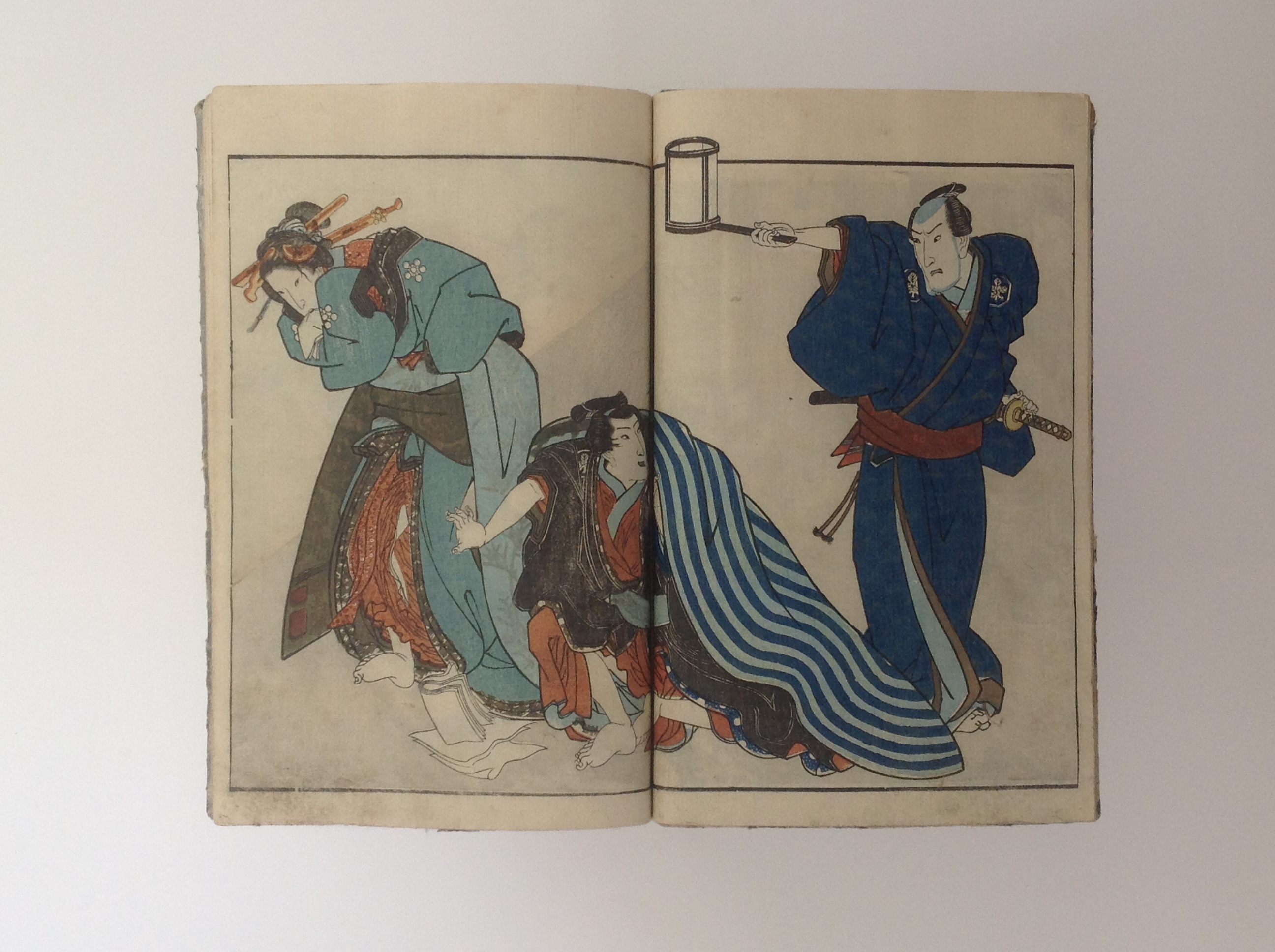 Japanese Shunga Book Pillow Book Eight Original Colored Woodblock