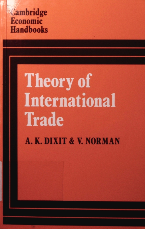 Theory of international trade. a dual, general equilibrium approach. - Dixit, Avinash