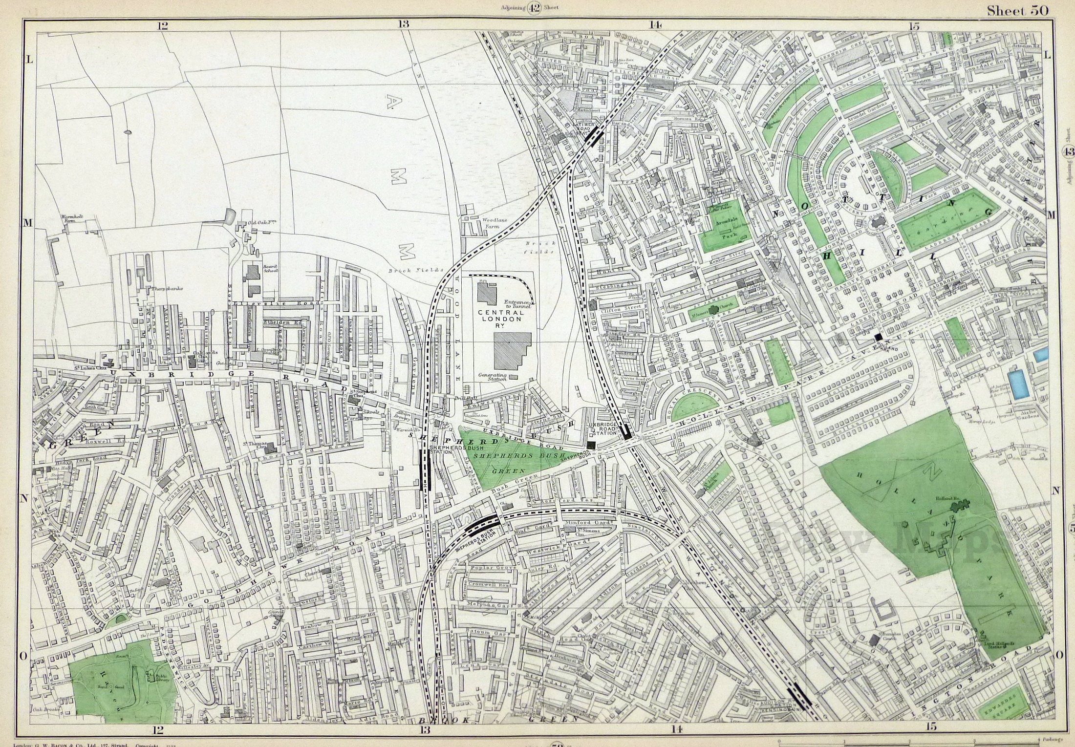 1906 Antique Map Hull Street Plan Atlas 