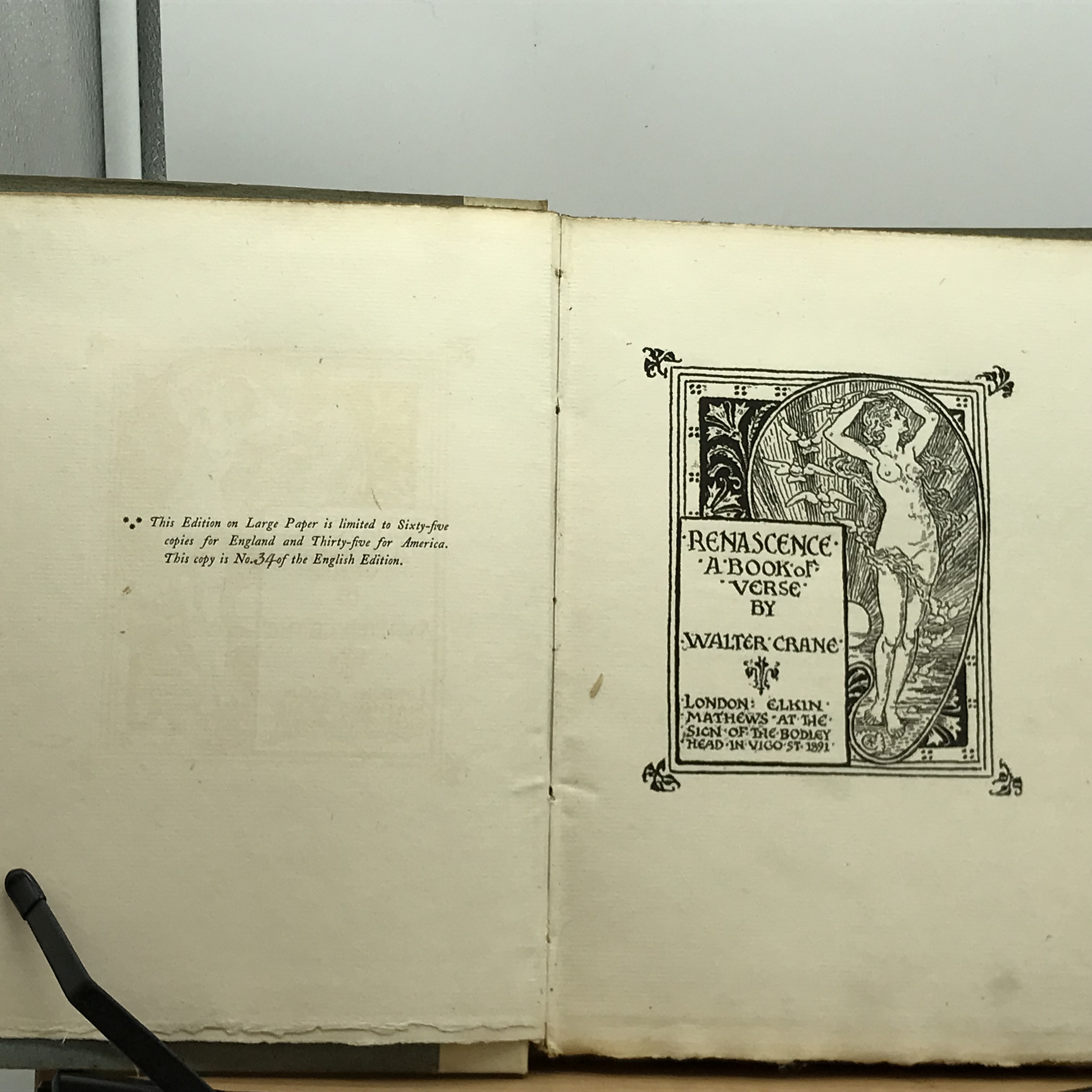 Renascence. A Book of Verse. by CRANE, Walter.: (1891