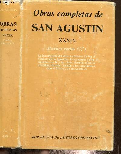 Obras completas de San Augustin, tome XXXIX - San Augustin