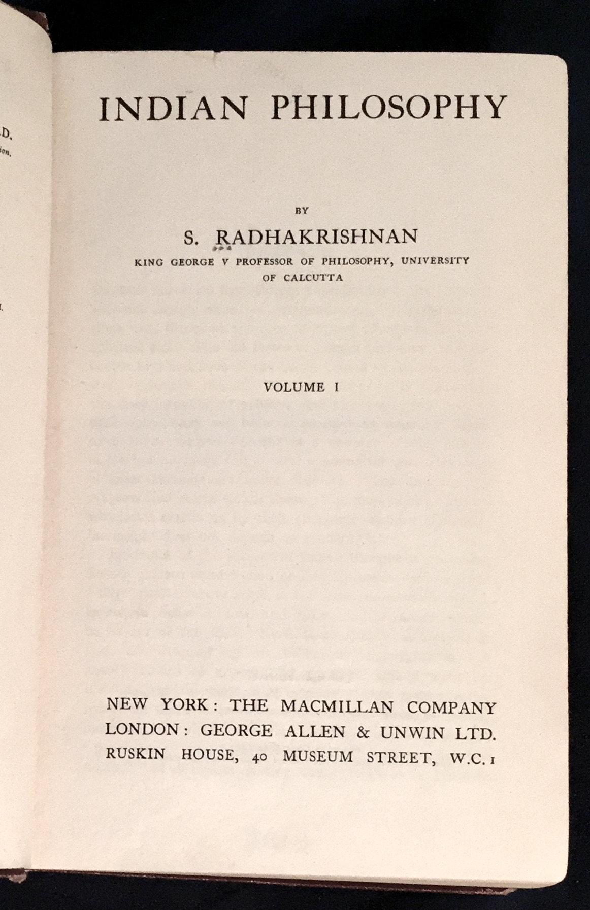 INDIAN PHILOSOPHY; By S. Radhakrishnan INDIAN PHILOSOPHY; By S. Radhakrishnan