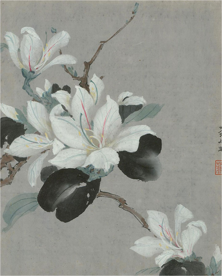 Mid 20th Century Gouache Japanese Blossom Kunst / Grafik / Poster