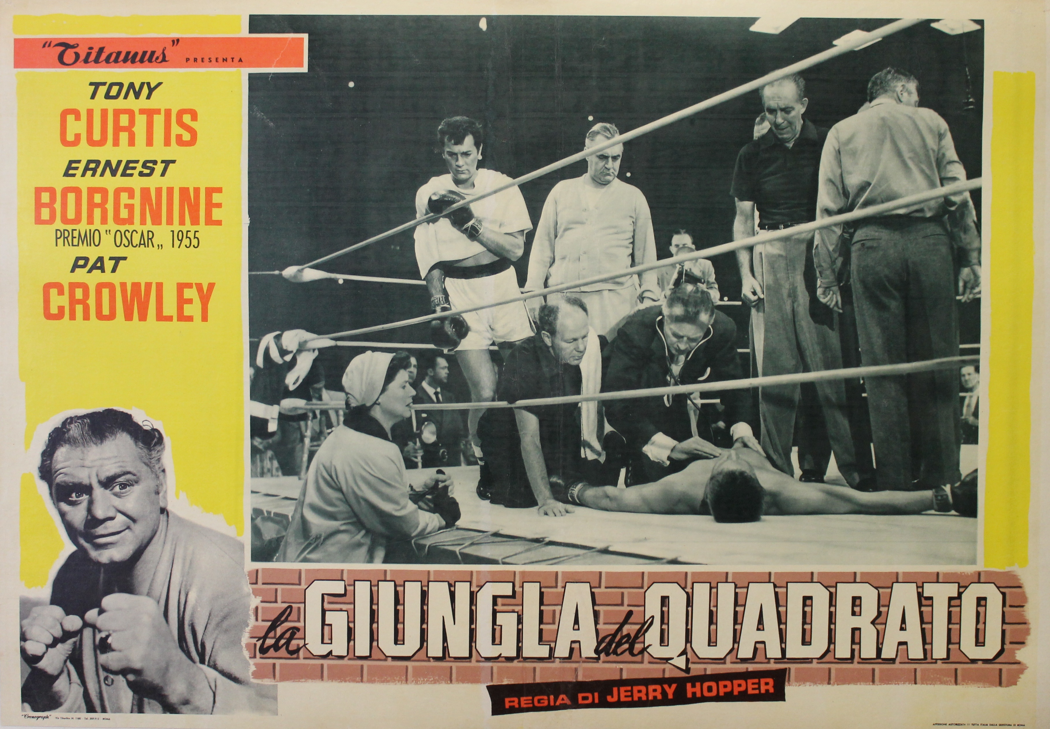 "LA JUNGLE DES HOMMES (THE SQUARE JUNGLE)" LA GIUNGLA DEL QUADRATO / Réalisé par Jerry HOPPER en 1955 avec Tony CURTIS, Ernest BORGNINE, Pat CROWLEY