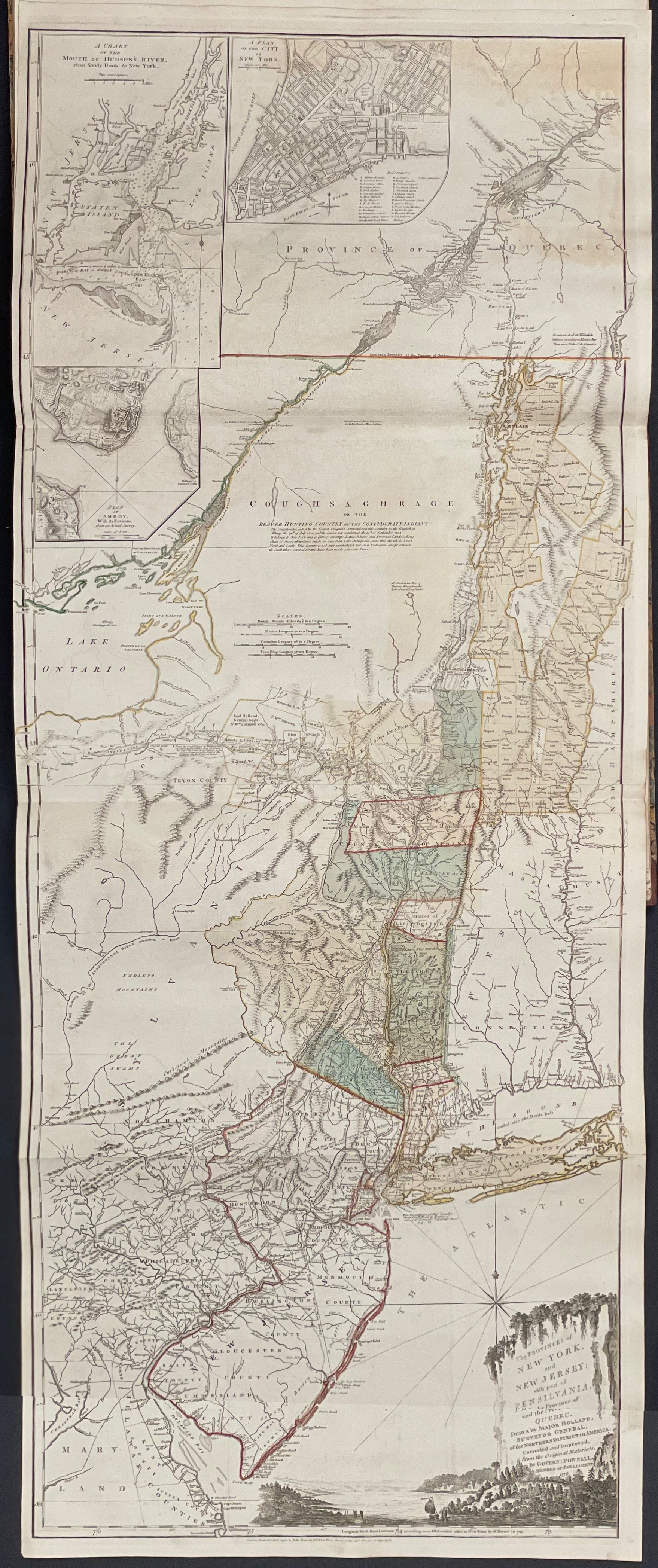 MAP  1776 JEFFERYS NEW YORK JERSEY PENNSYLVANIA PROVINCES REPLICA PRINT PAM1653