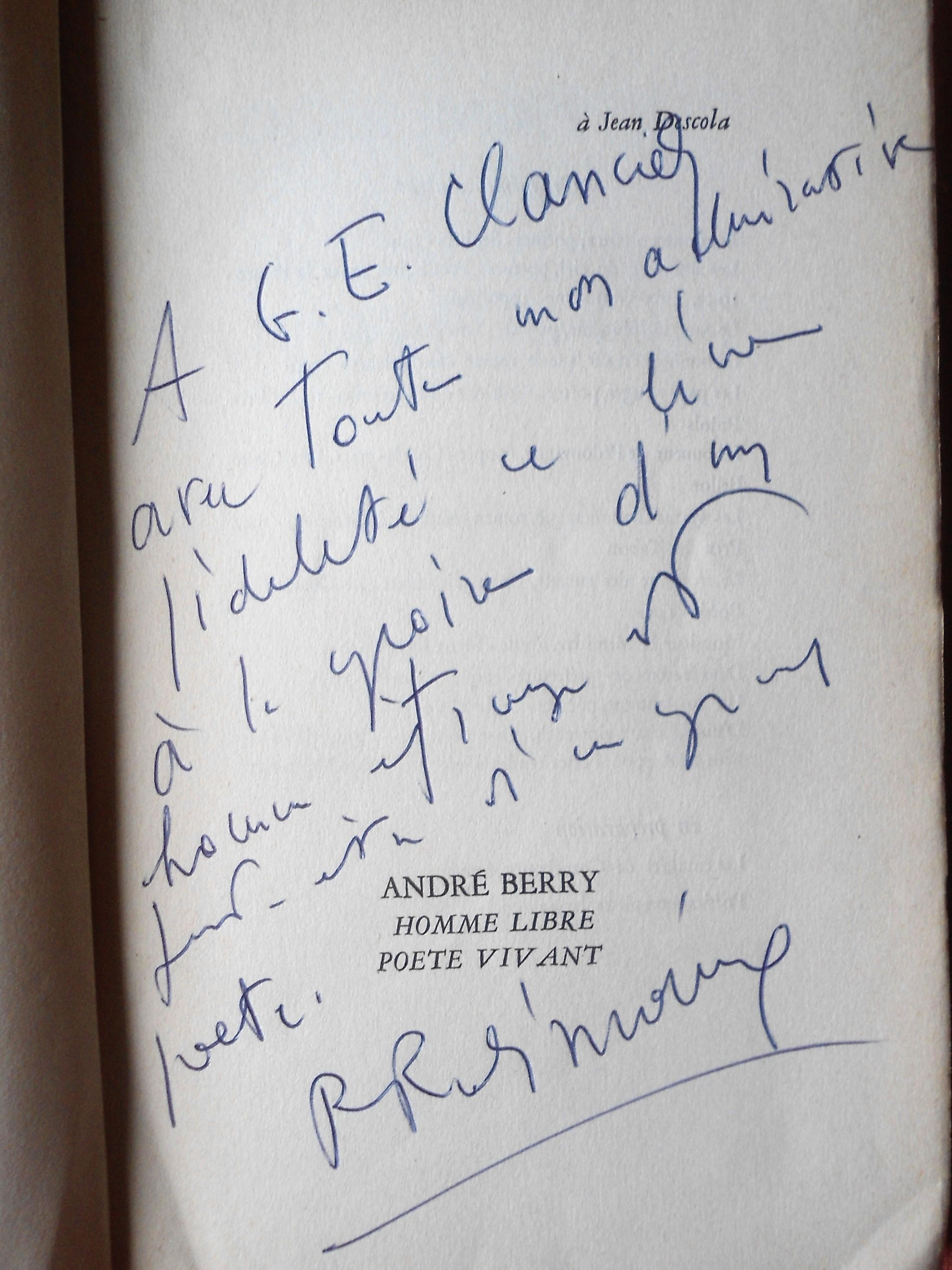 André Berry Homme libre Poète vivant | Barnebys