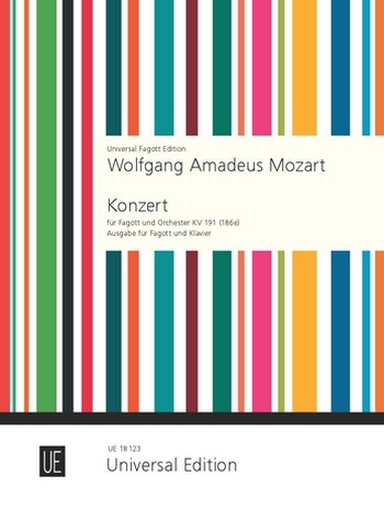 Konzert B-Dur KV191 fÃƒÂ¼r Fagott und Orchester fÃƒÂ¼r Fagott und Klavier