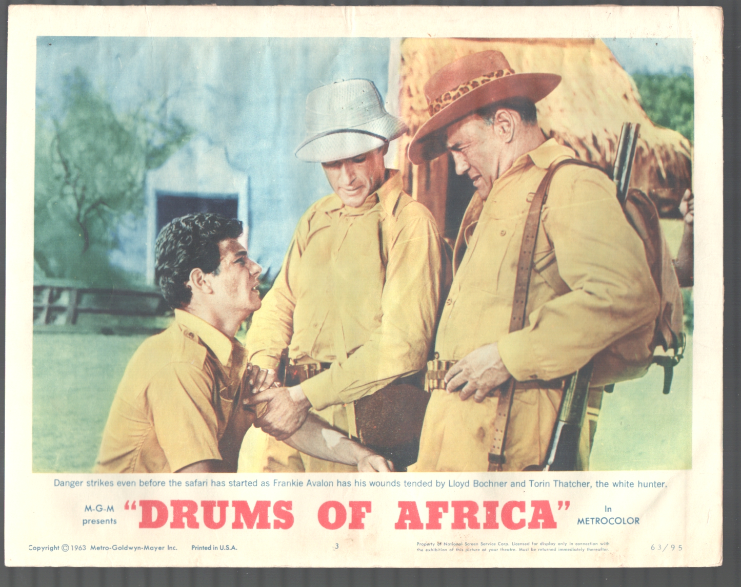 Drums of Africa 11'x14' Lobby Card 3 Frankie Avalon Torin Thatcher