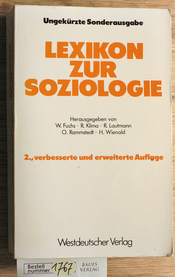 Lexikon zur Soziologie - Fuchs-Heinritz, Werner [Hrsg.].