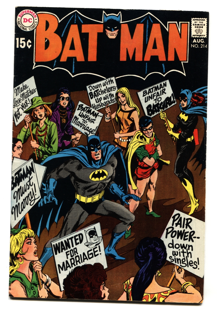 Batman Comics #214 1969- WOMAN'S LIB cover VF-: (1969) Fumetto