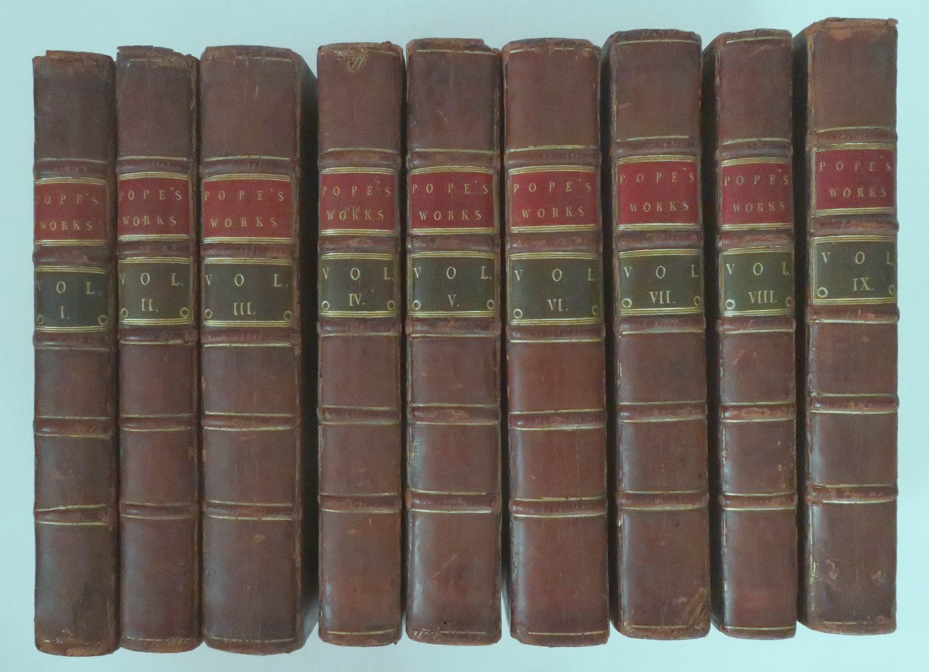 The Works of Alexander Pope Esq. in Nine Volumes, Complete. With His Last Corrections, Additions, and Improvements; As they were delivered to the Editor a little before his Death - Pope, Alexander; ed. by [William] Warburton