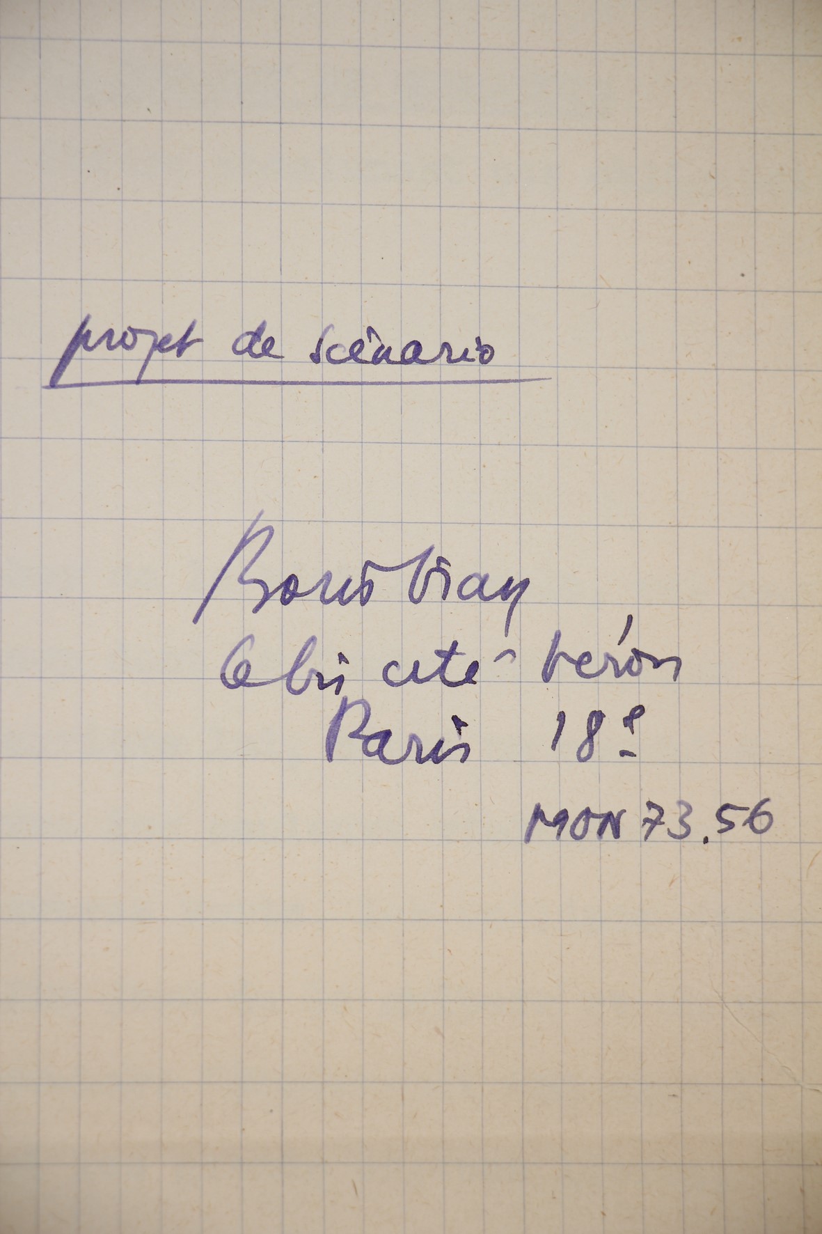 "Le Cow-boy de Normandie" tapuscrit complet et signé de ce scénario de western parodique VIAN Boris [ ]