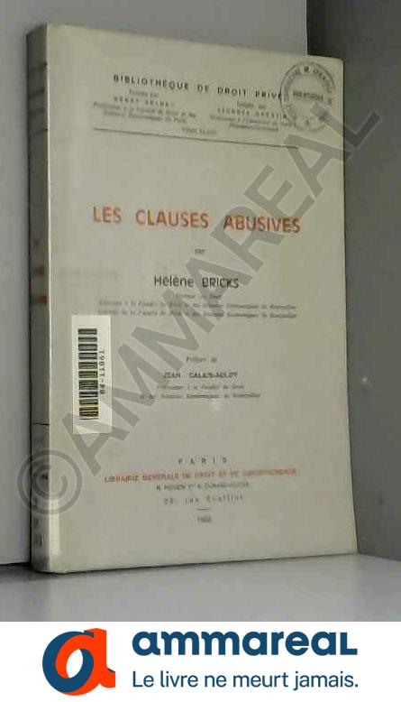 Les clauses abusives - Hélène Bricks