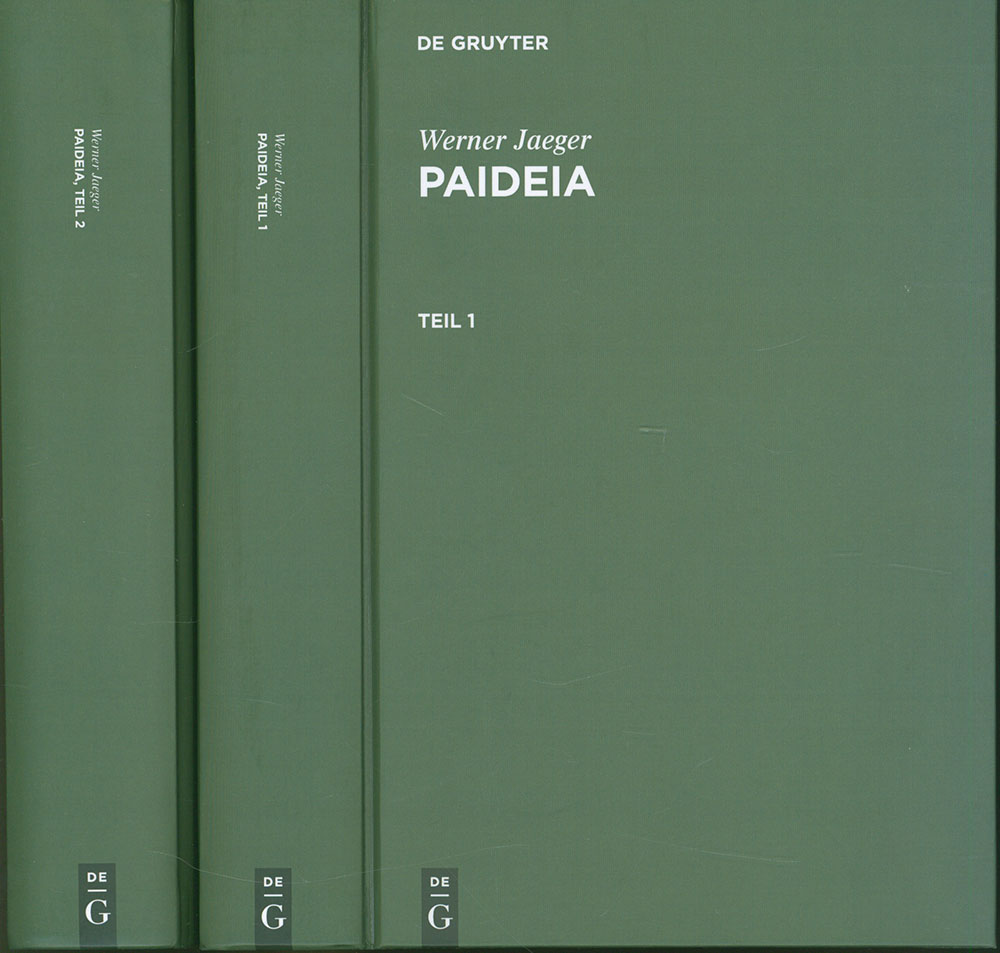 Paideia. Teil 1 und Teil 2 in 2 Bänden (komplett). Die Formung des griechischen Menschen. Von Werner Jaeger. (ISBN 3356007831)