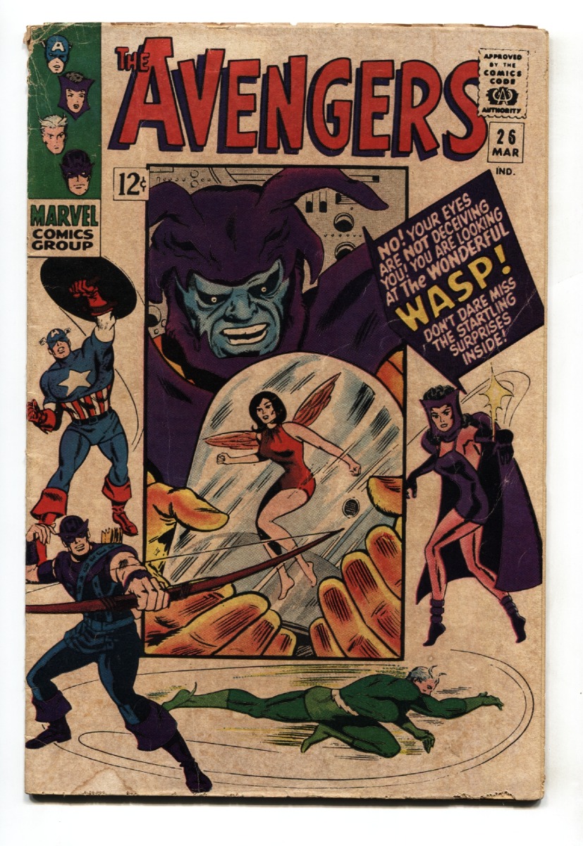 Avengers #26 Captain America - Wasp - 1966- Marvel Silver Age G: (1966)  Comic | DTA Collectibles