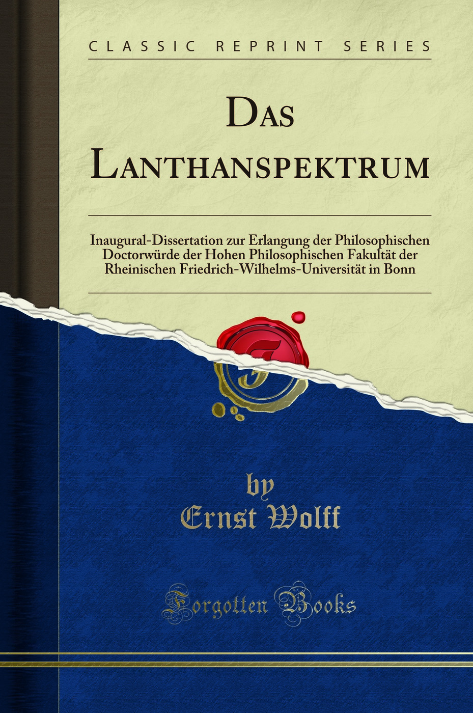 Das Lanthanspektrum (Classic Reprint) - Ernst Wolff