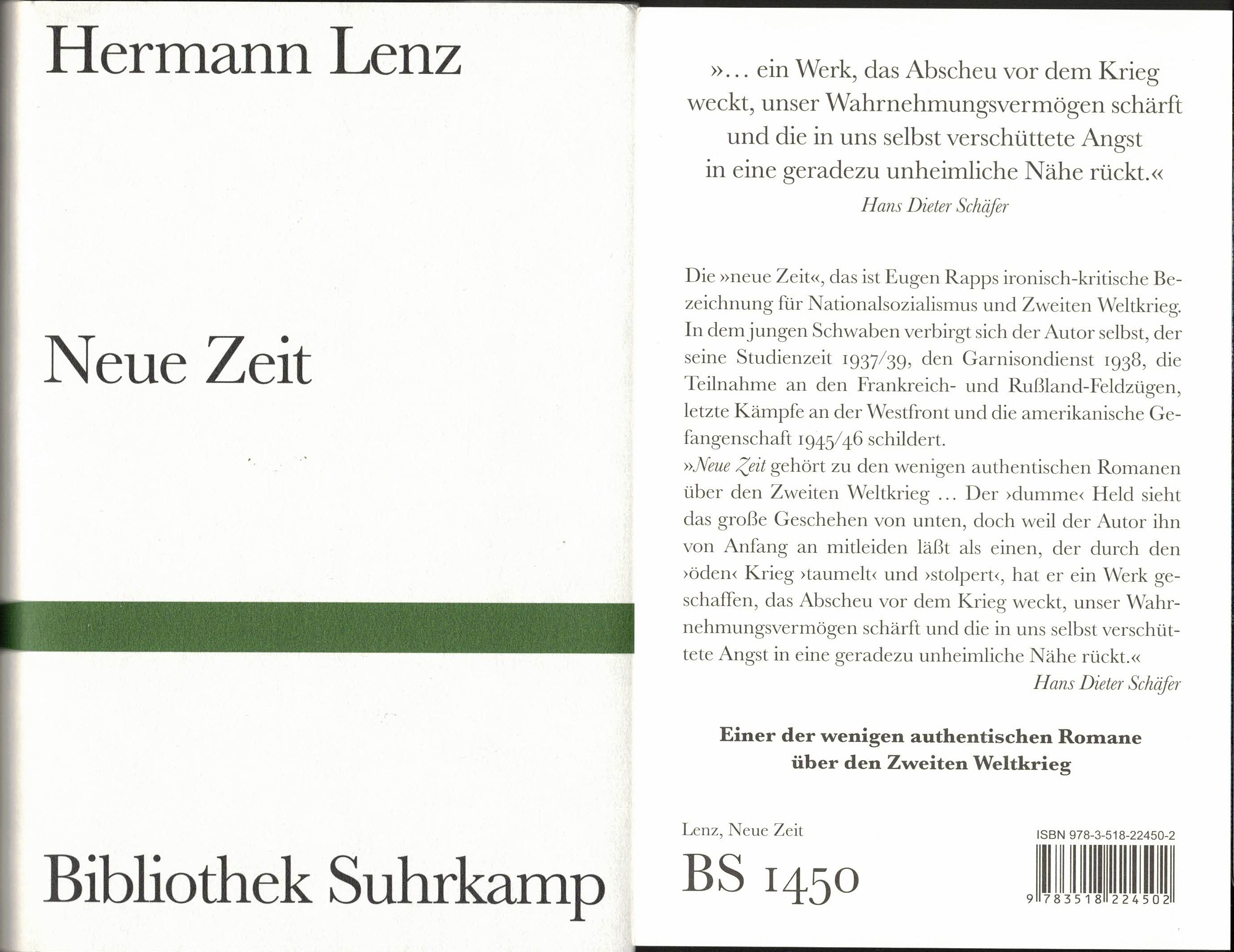 Neue Zeit. Roman. - Lenz, Hermann