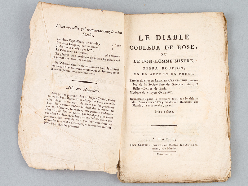 Le Diable couleur de Rose, ou Le Bon-Homme Misère, Opéra Bouffon en un ...