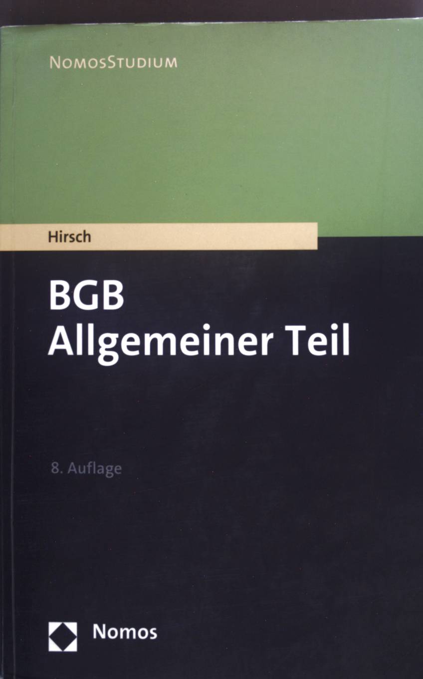 BGB: Allgemeiner Teil - Hirsch, Christoph