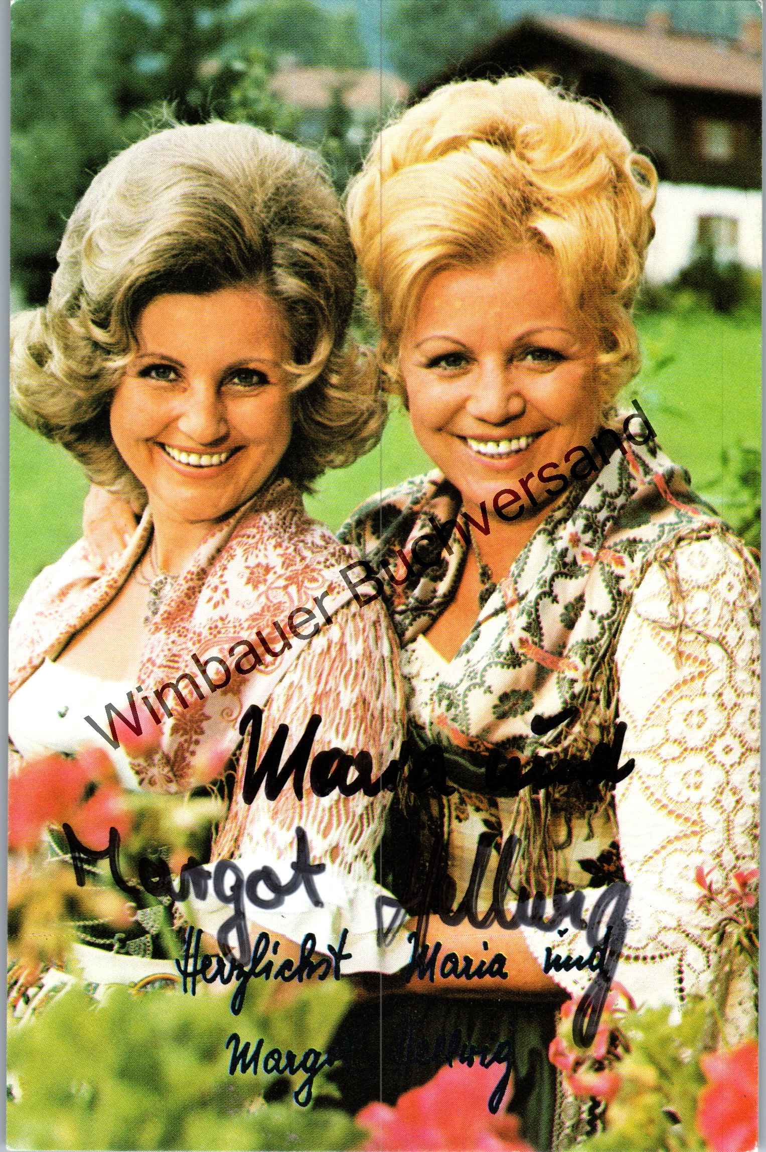Original Autogramm Maria und Margot Hellwig /// Autogramm Autograph ...