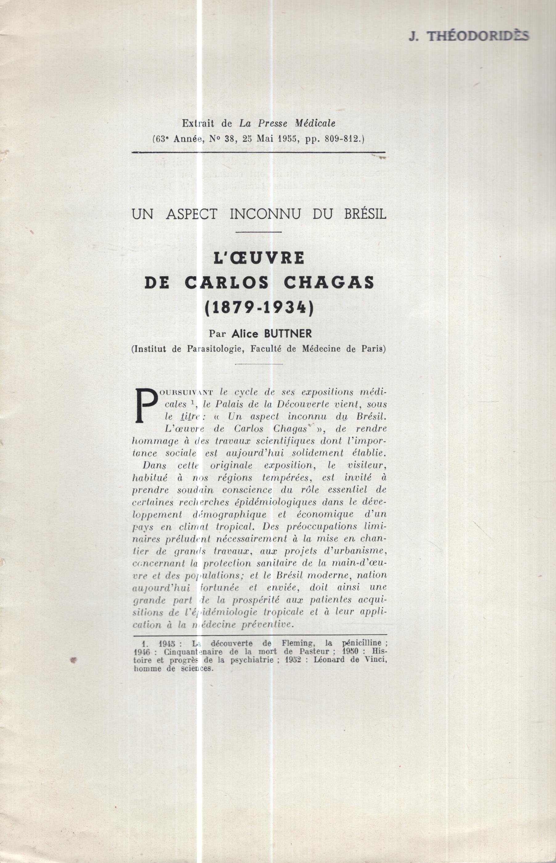 Un Aspect Inconnu Du Br sil L uvre De Carlos Chagas 1879 1934 By