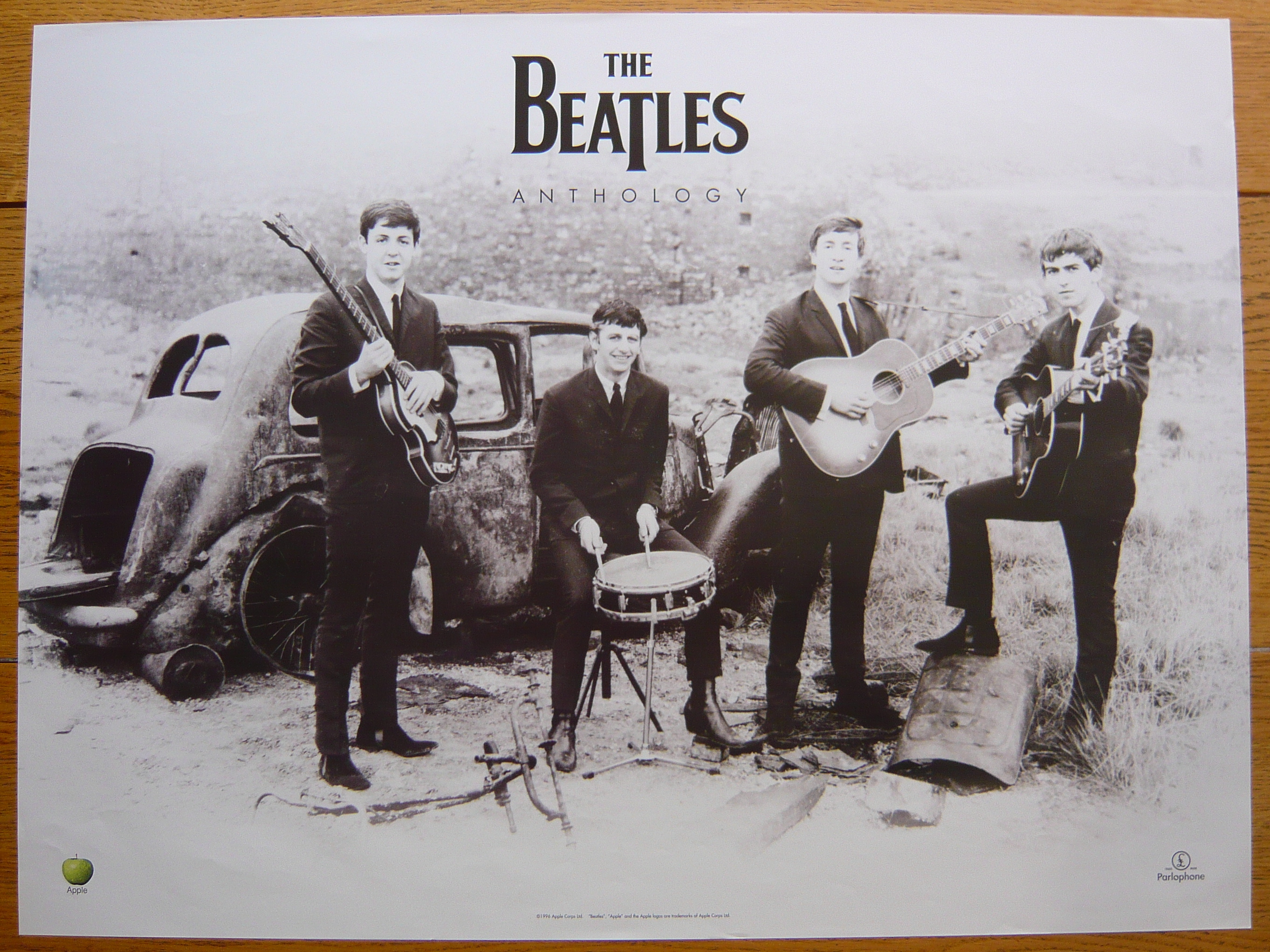 The Beatles Anthology Rare Original Record Company Promotional Music Poster By The Beatles Fine 1996 Lott Rare Books