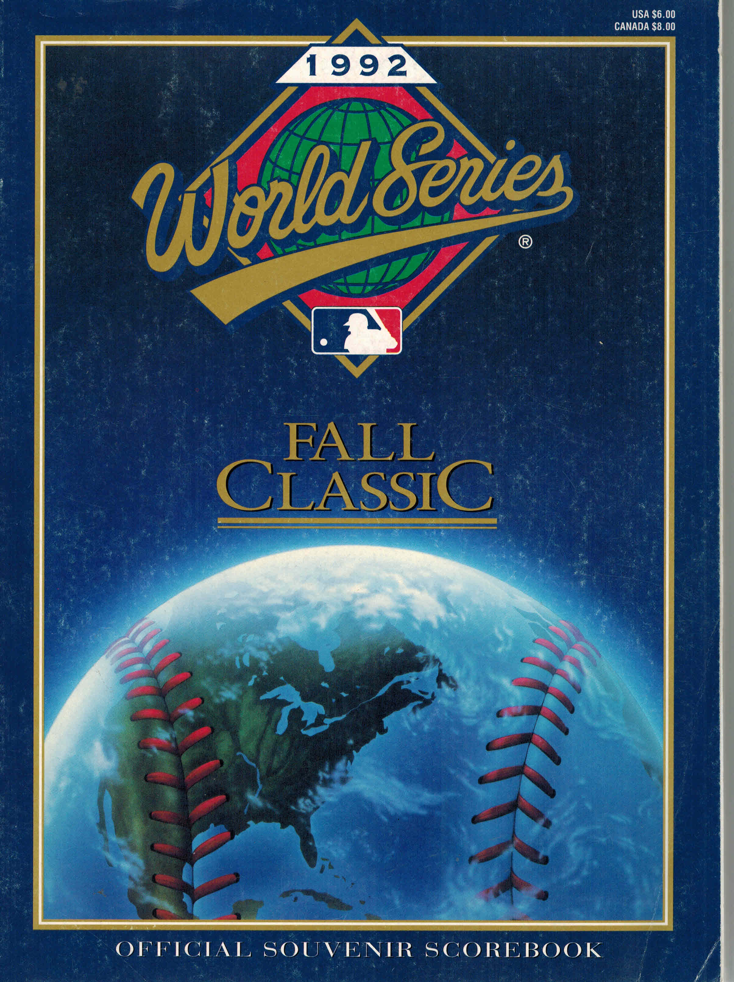 Official Major League Baseball Souvenir Scorebook the fall Classic October 1992 World Series