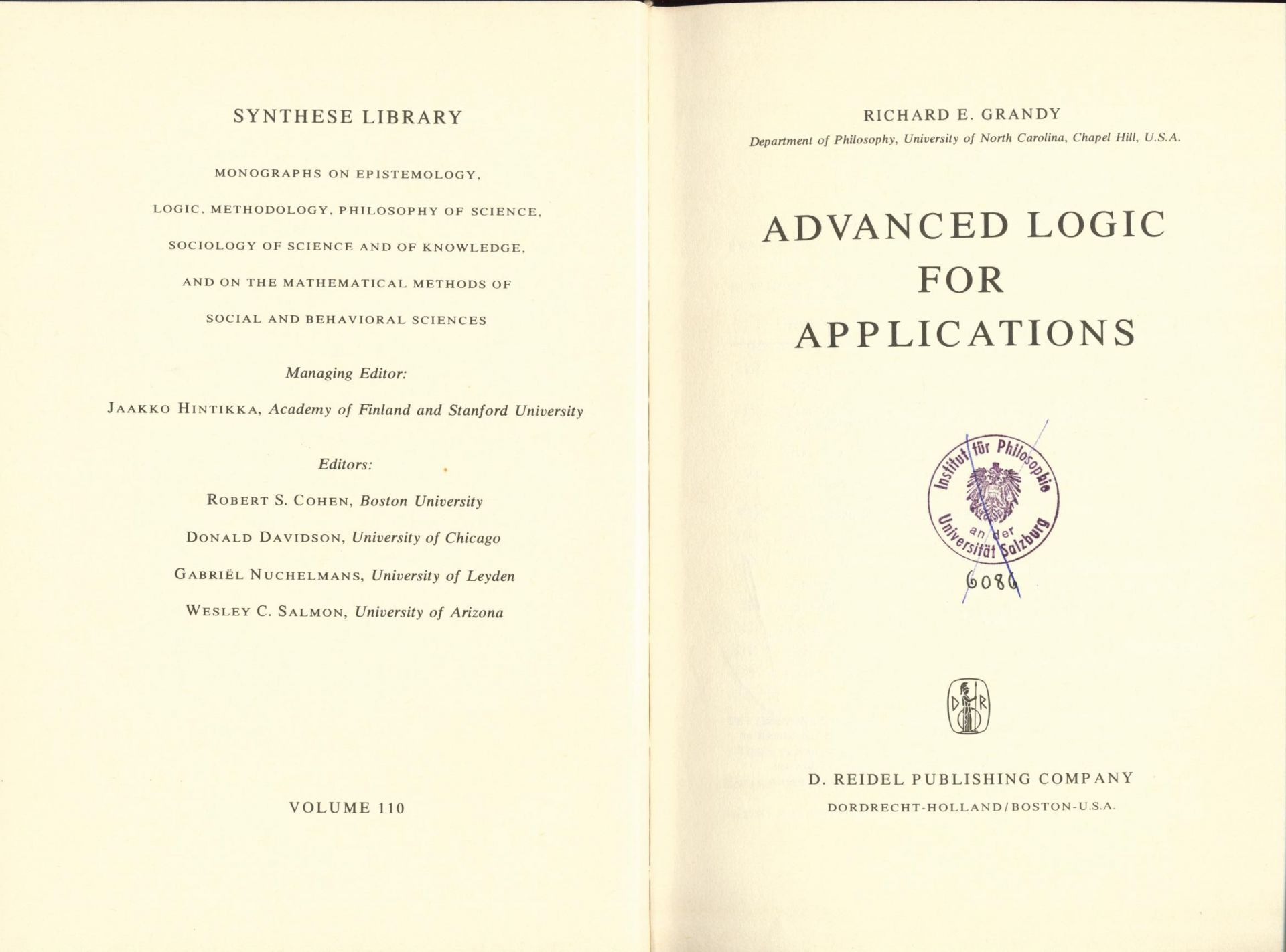 Advanced Logic for Applications - Grandy, Richard E.