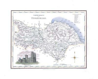 1836 - Antique Map of NORTH RIDING YORKSHIRE View York Minster Fullerton (FCM13) [Très bon]