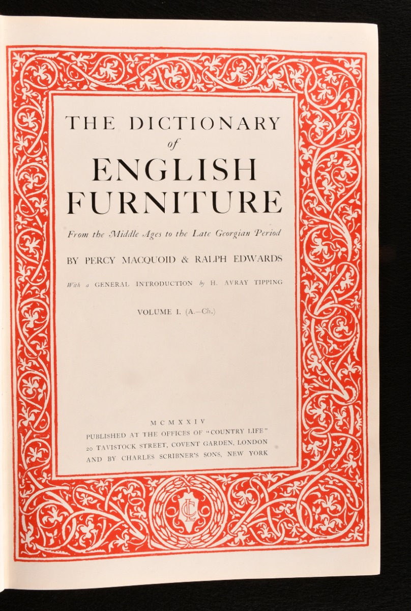 The Dictionary of English Furniture by Percy Macquoid; Ralph Edwards Near Fine Cloth (1924