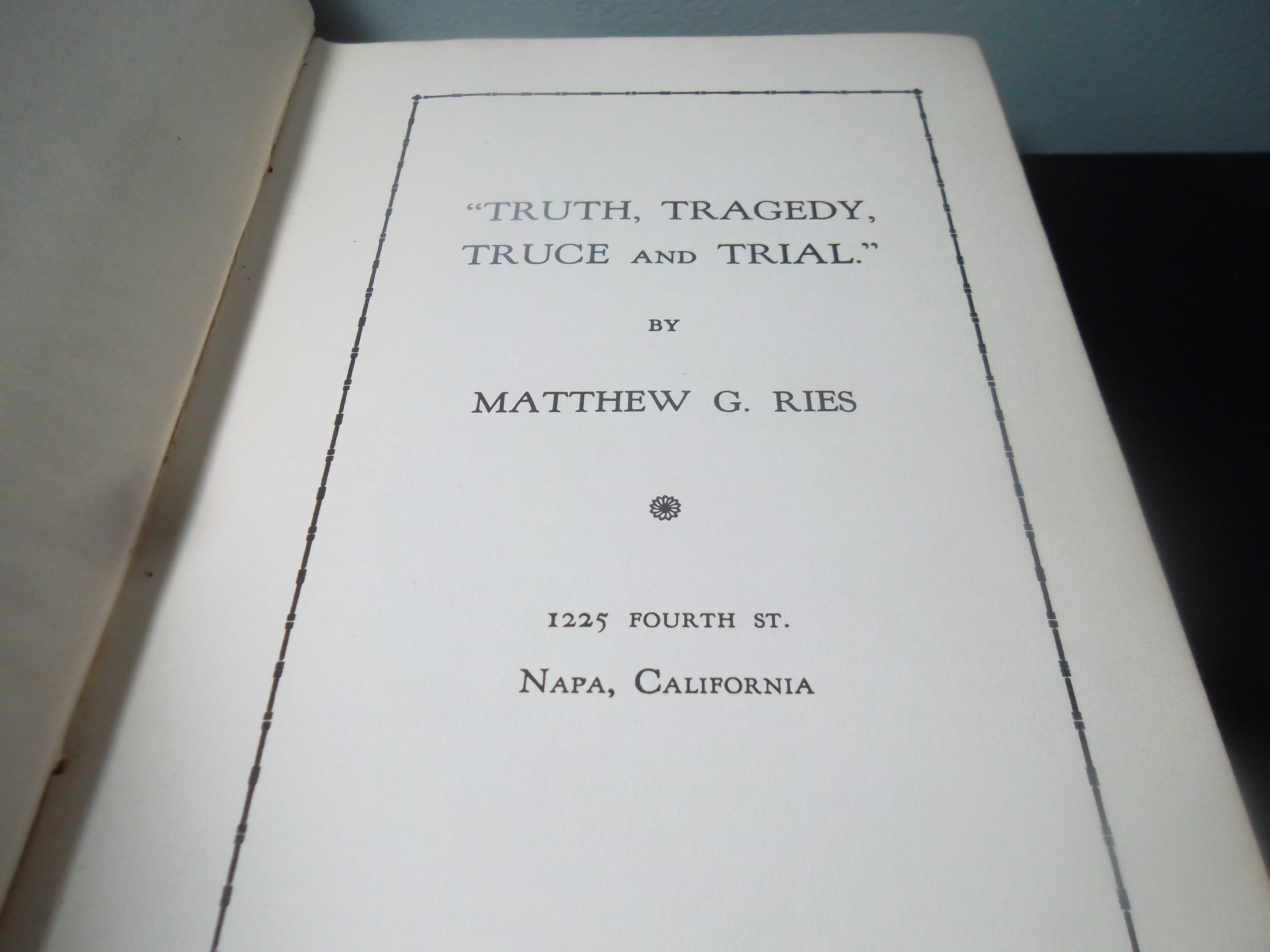 Truth, Tragedy, Truce and Trial