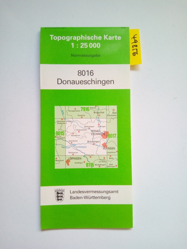Topographische Karte 1:25.000 8016 Donaueschingen - Landesvermessungsamt Baden-Württemberg