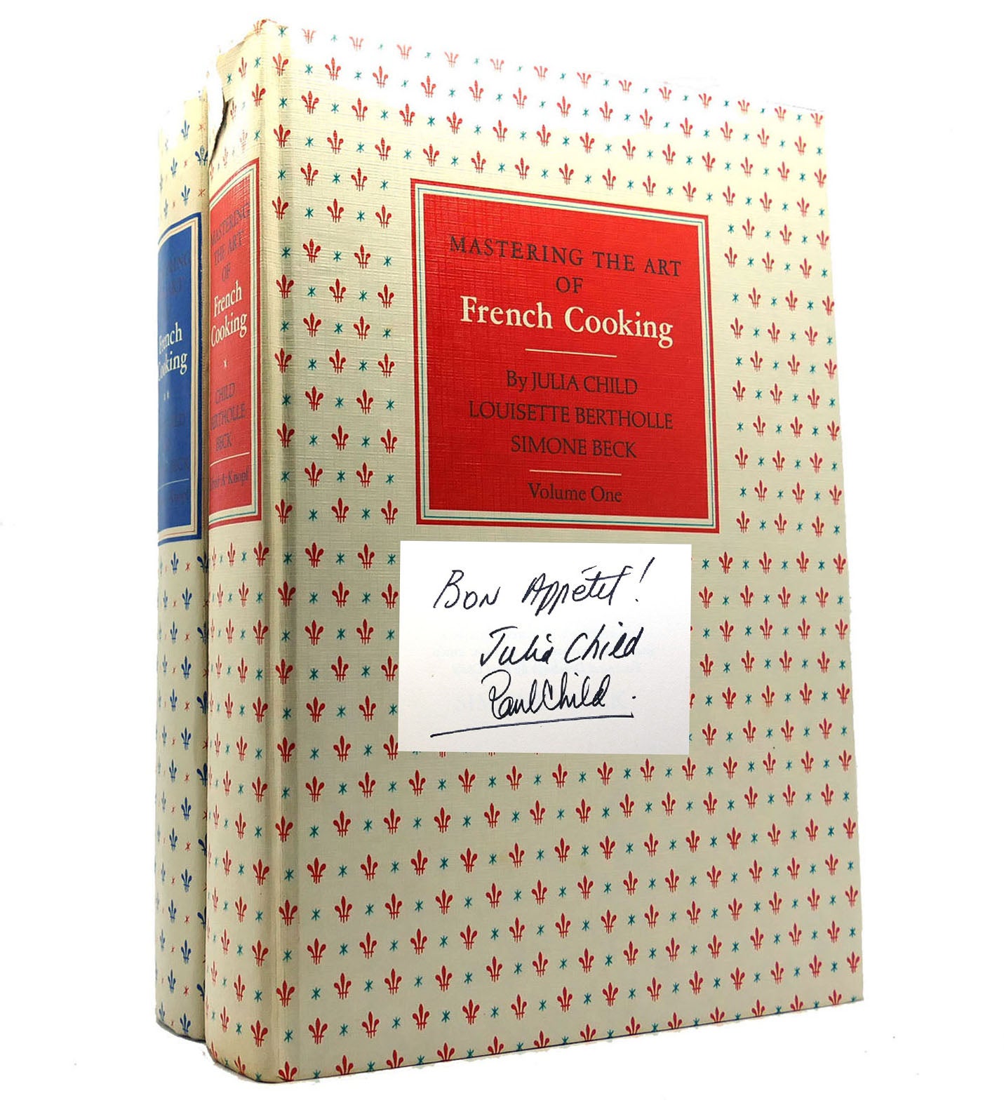 MASTERING THE ART OF FRENCH COOKING, VOL. 1 Signed 2 Volume Set by Julia Child: Hardcover (1976 