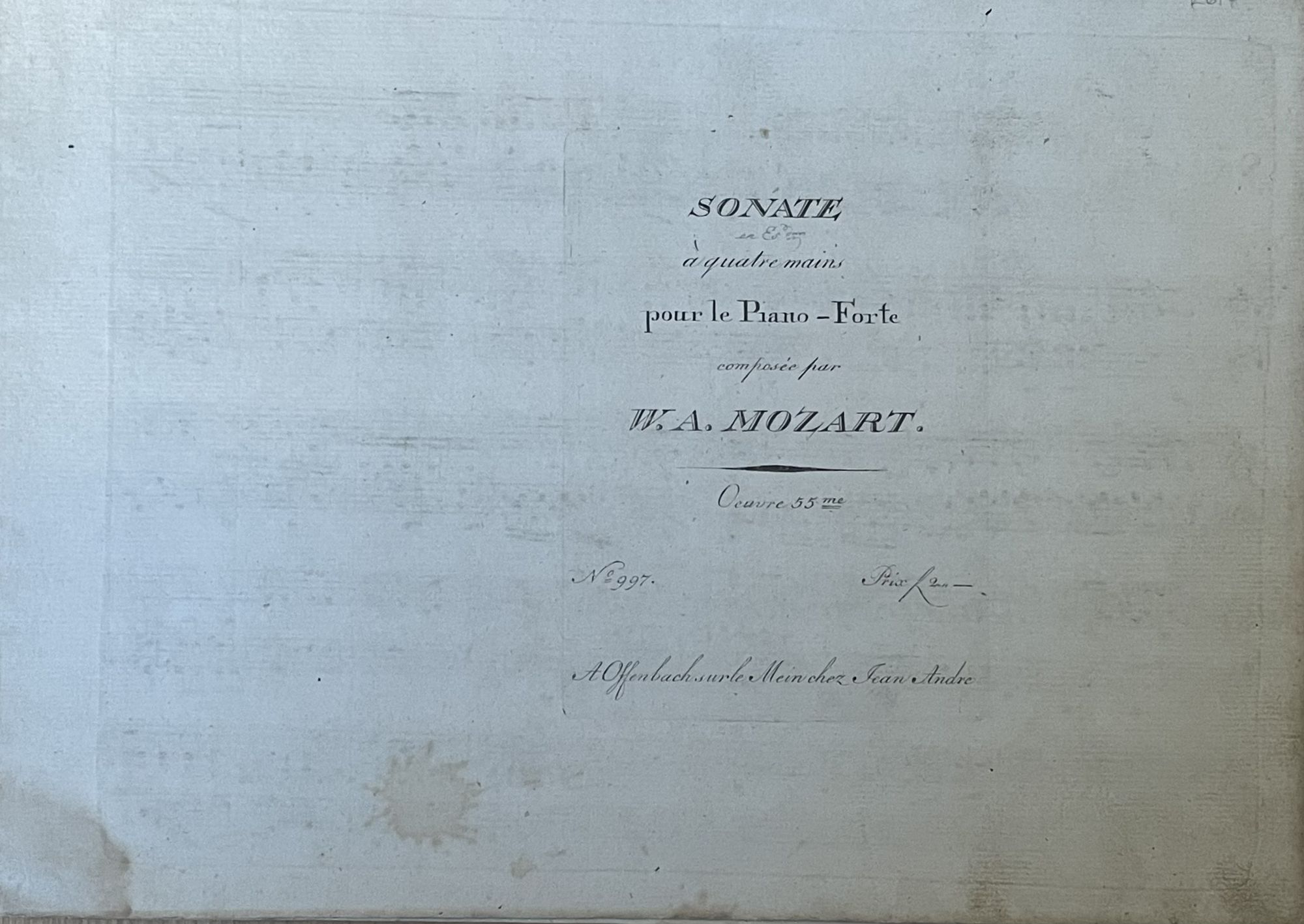Wolfgang Amadeus Mozart Autograph Reprint On Genuine 1790s Paper 