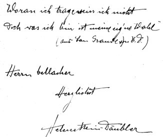 Wir wollen nicht verweilen. - Däubler, Theodor,
