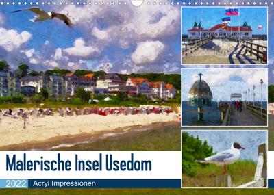 Malerische Insel Usedom - Acryl Impressionen (Wandkalender 2022 DIN A3 quer) : Kaiserbäder und wilde Ostsee (Monatskalender, 14 Seiten ) - Anja Frost