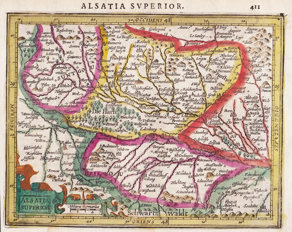 "Alsatia Superior" - Elsass Alsace Oberelsass Haut-Rhin map Karte carte