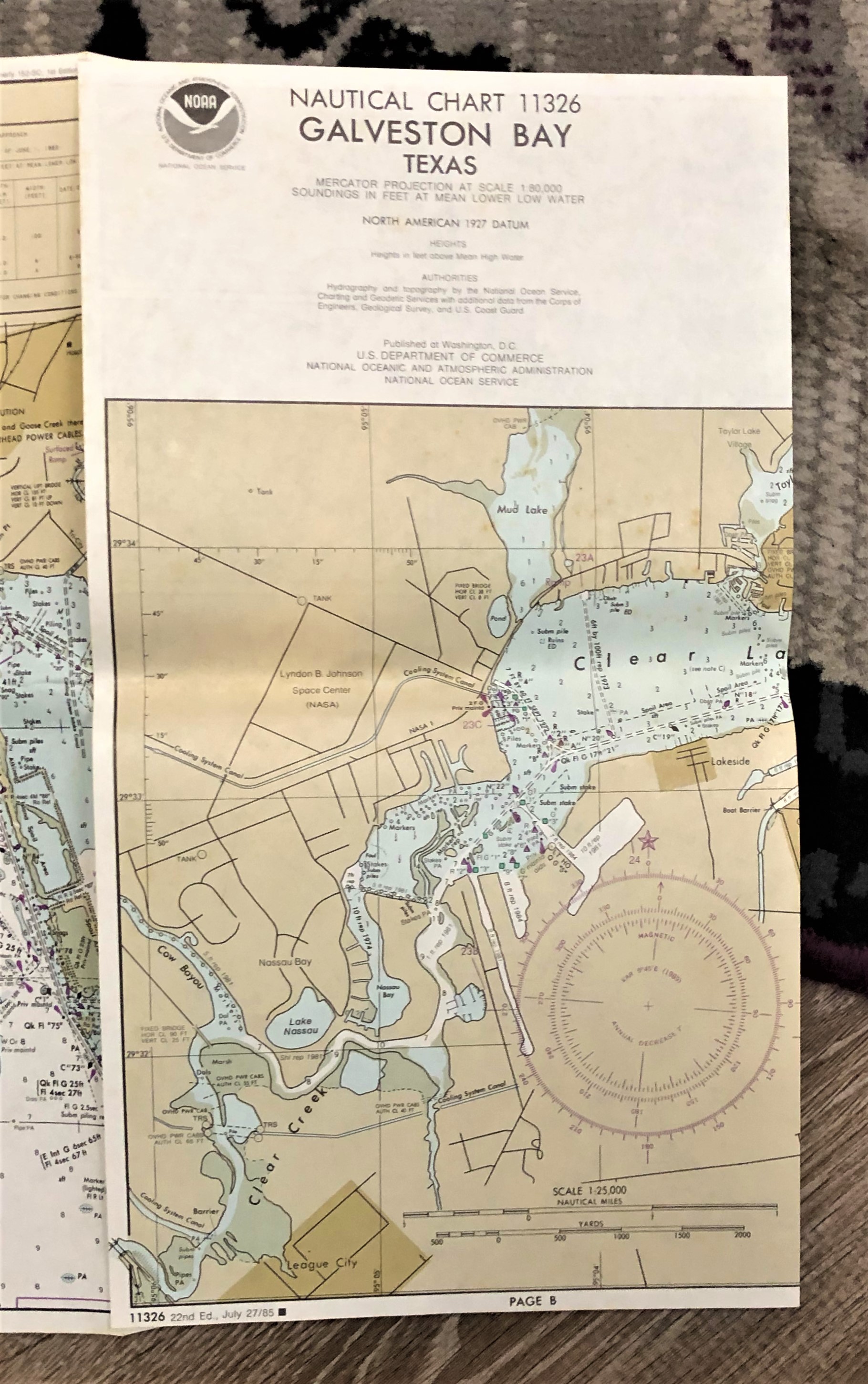Galveston Bay Nautical Chart (1985) NOAA (1985) Map Lore