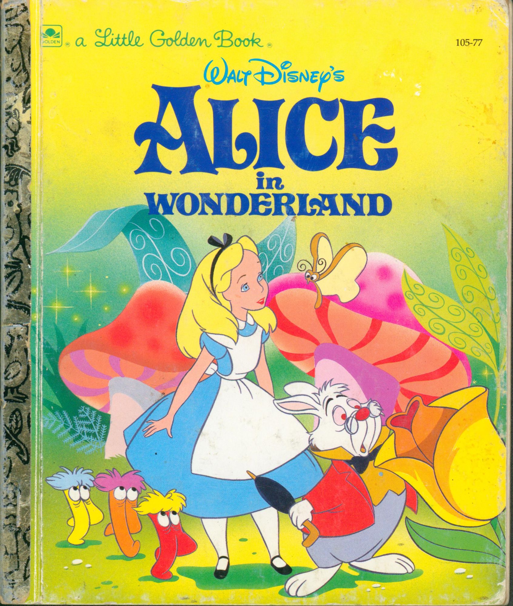 Alice Wonderland Crystal Dome Button "Book Cover"  FREE US SHIPPING 