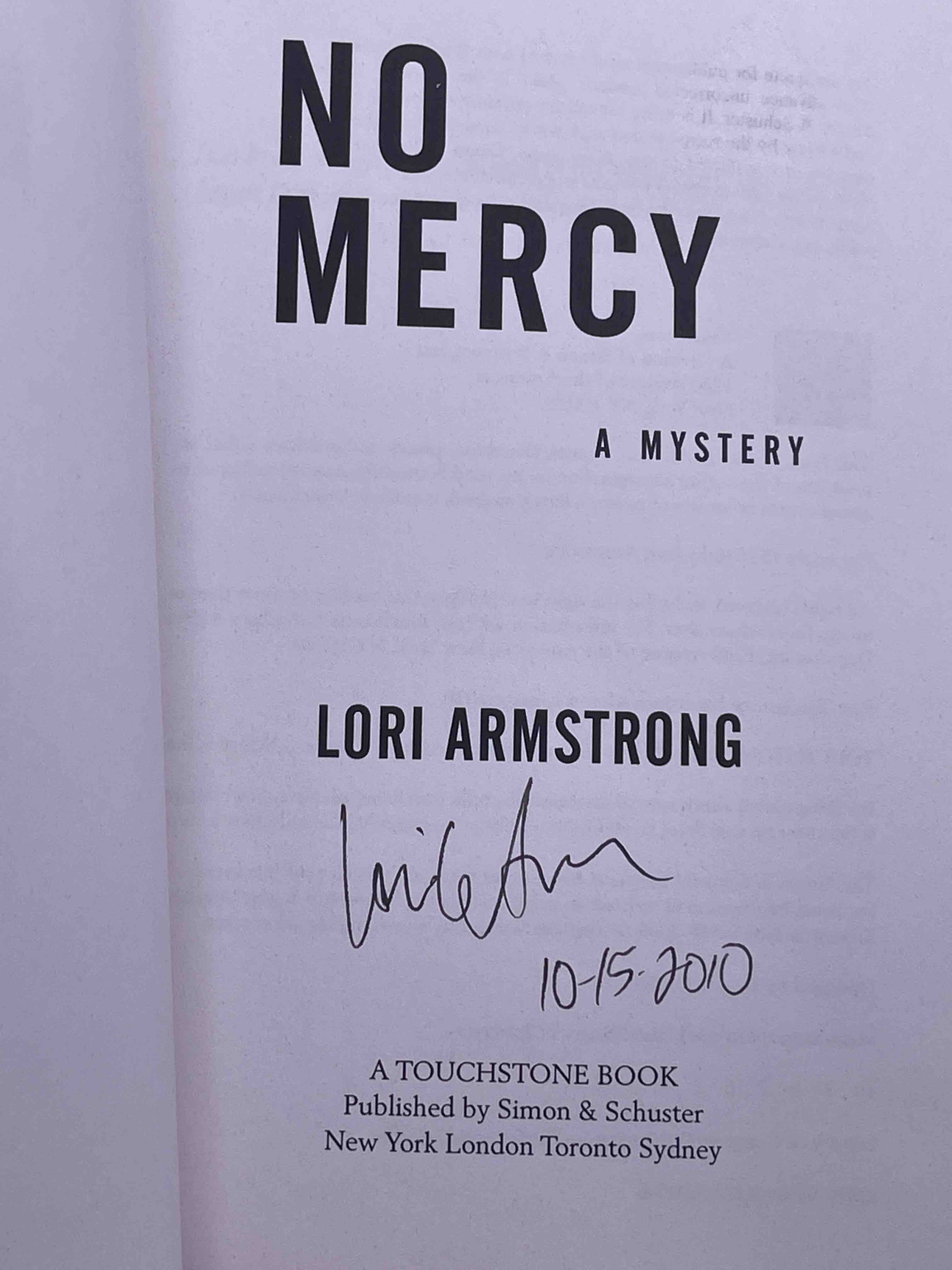 NO MERCY. by Armstrong, Lori.: (2010) Signed by Author(s) | Bookfever ...
