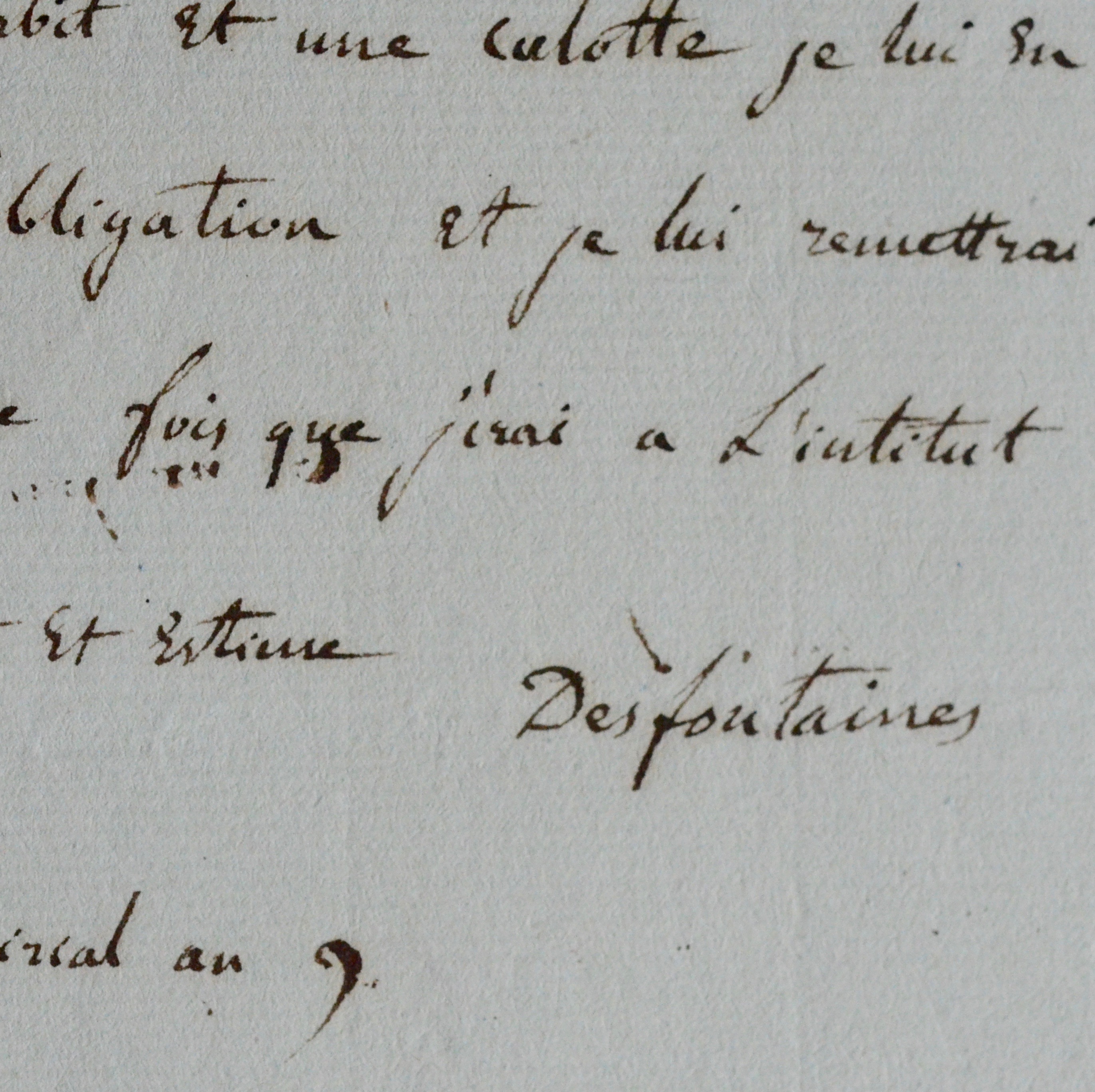 [Signé] Le botaniste René Louiche Desfontaines ordonne la confection d'un vêtement. Desfontaines René Louiche 1750 1833 [ ]