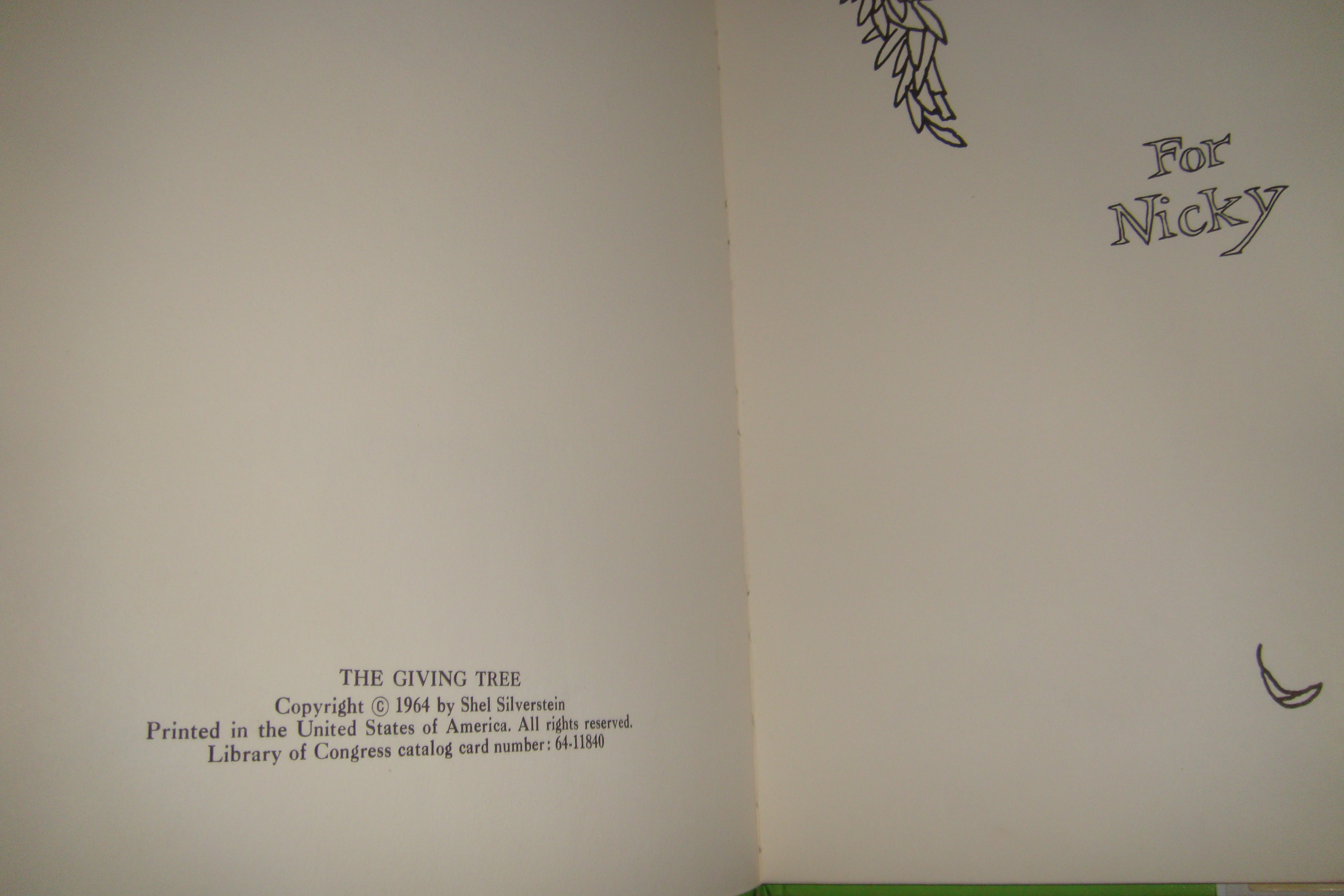 The Giving Tree (first edition, first printing) by